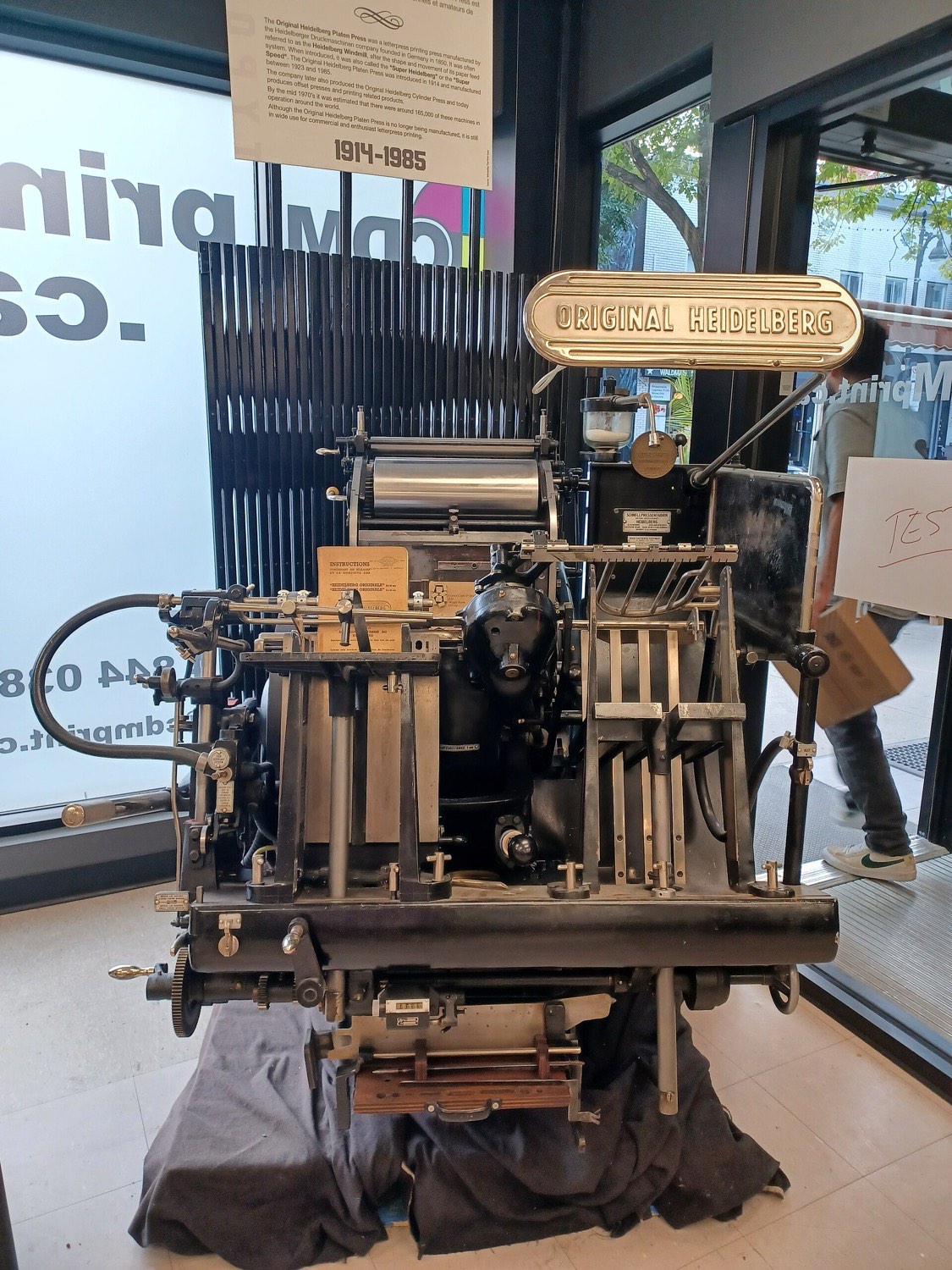 An Original Heidelberg platen press.